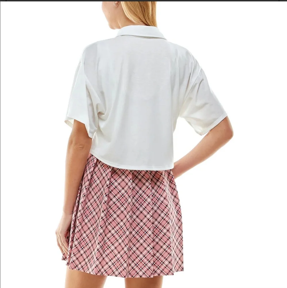 NWT Dress Set 2-Piece Kingsron Grey XL Pink Plaid Set Coords Cute Bn-3055